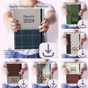 Agenda A5 2024 -1 DPP - Masculina N.1 (2 miolos / 8 capas) - Cute Corte