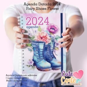 Agenda de 2024 - Datada - 1DPP - Fairy Shoes Flowers