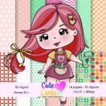 3 Kits Digitais – Meninas Artesã, Papéis Digitais e Cliparts - Imagem 5