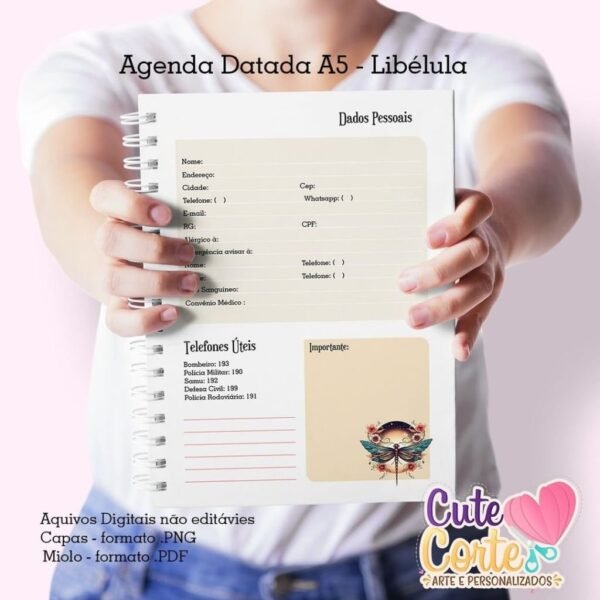 Agenda de 2024 - Datada - 1DPP - Libélula - Imagem 3
