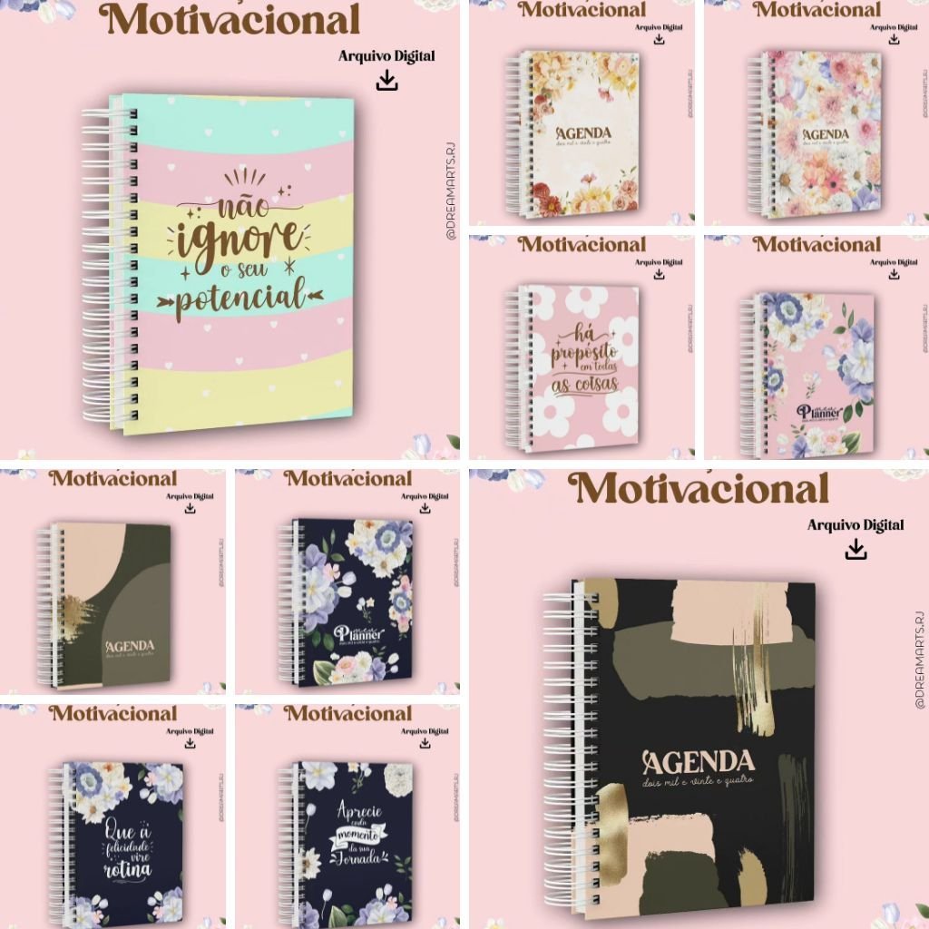 Dream-Arts-Colecao-Motivacional-2024 Coleção Motivacional 2024 -Planner | Agenda (Dream Arts) - Imagem 1