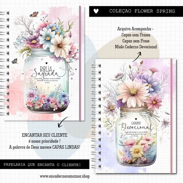 Capas para Bíblia e Devocional Flowers - Imagem 1
