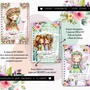 Coleçao Love Fadas Girls - Capas Cadernetas de Saúde