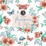 Kit Digital - Florescer - Flores e Borboletas