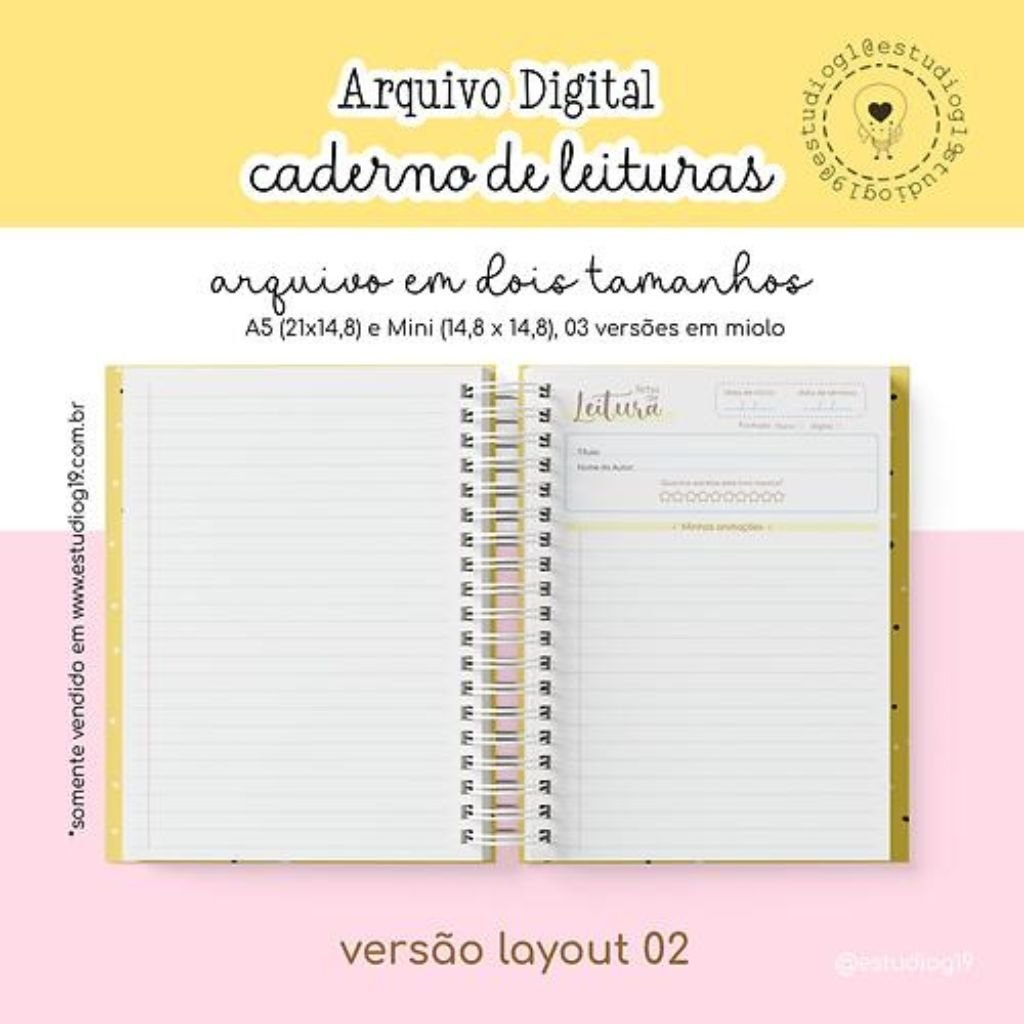 Estudio-g19-caderno-de-leitura-3.jpg Caderno de Leitura + BRINDE marcadores magnéticos - Imagem 3
