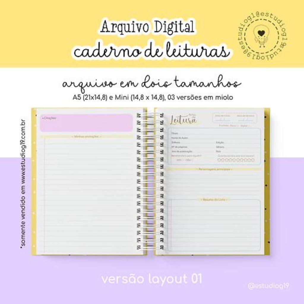 Estudio-g19-caderno-de-leitura-4.jpg Caderno de Leitura + BRINDE marcadores magnéticos - Imagem 4