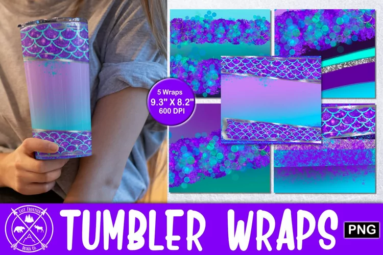 FREE-Skinny-Tumbler-Mermaid.webp Papel Skinny - Arte p/ Long Drink - Imagem 1