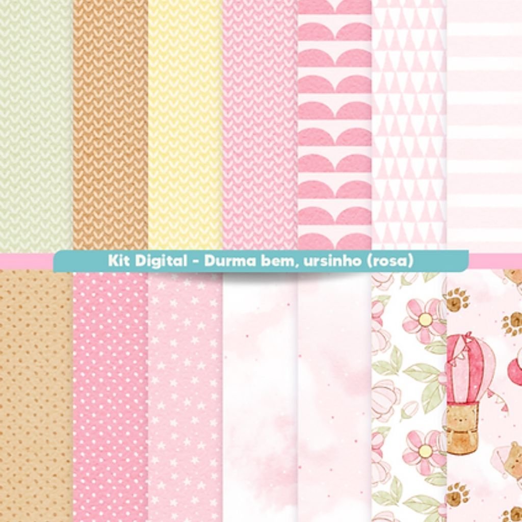 Gabs-Kit-Digital-Rosa-2.jpg Durma Bem, Ursinho - Kit Digital (ROSA) - Imagem 2