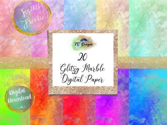 Glitzy-Marble-Digital-Papers-7701254-1.jpeg Papel Digital Mármore Brilhante - Imagem 1