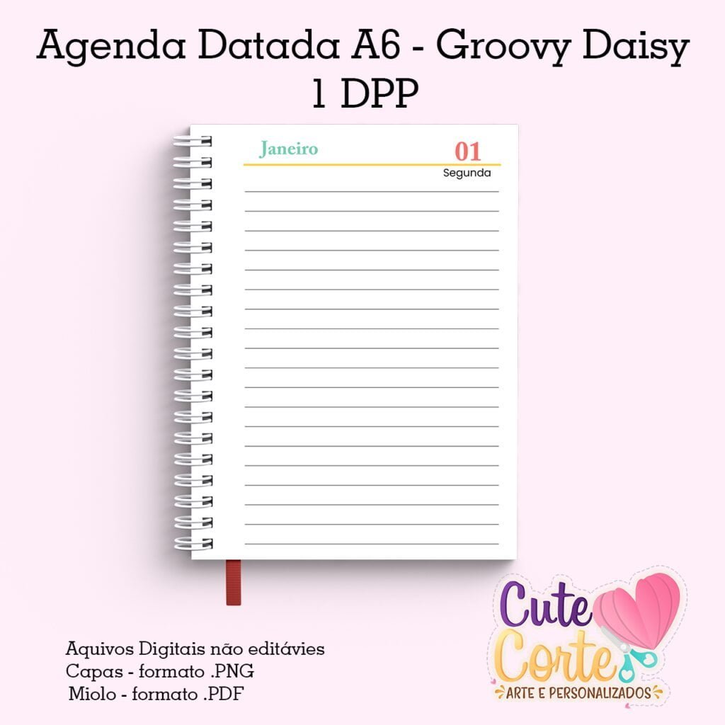 Groovy-Daisy-11.jpg Mini Agenda Datada A6 – 2024 – Groovy Daisy | 5 capas - Imagem 9