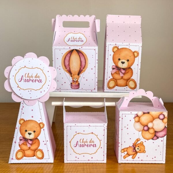 Chá de Bebê - Ursinho Rosa - Kit Festa Pronta - Imagem 1
