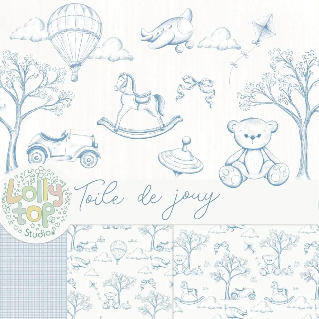 Ilustracao_Sem_Titulo-6 Toile de jouy – Brinquedos Azul - Imagem 1