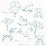 Toile de jouy – Brinquedos Azul - Imagem 2