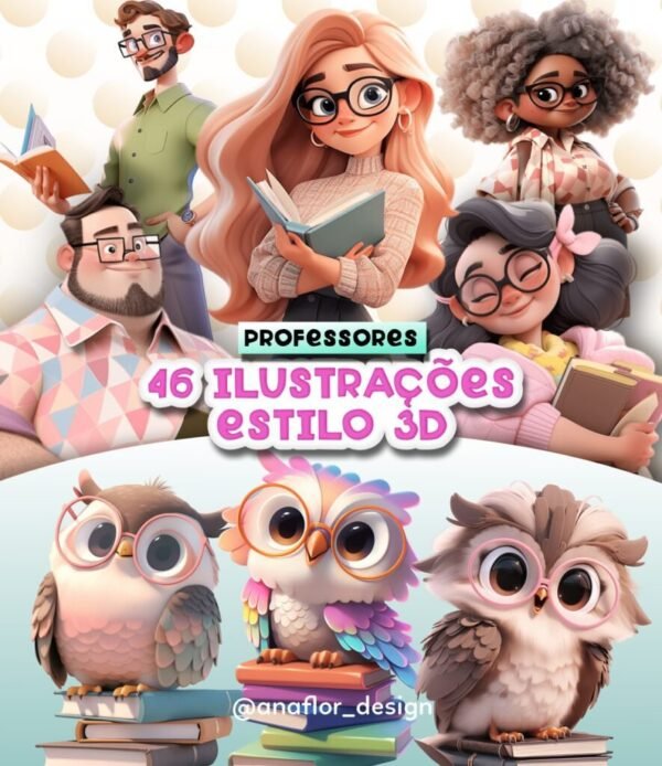 Ilustrações Professores Estilo 3D - Imagem 1