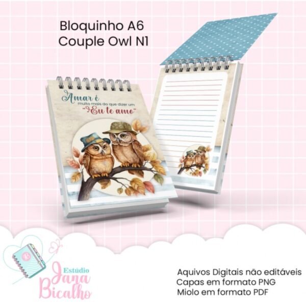 Coleção Couple Owl - Cadernos e Blocos - Imagem 3