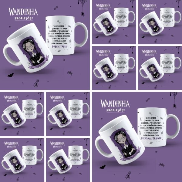 Wandinha Profissões - Canecas Editáveis - Imagem 10