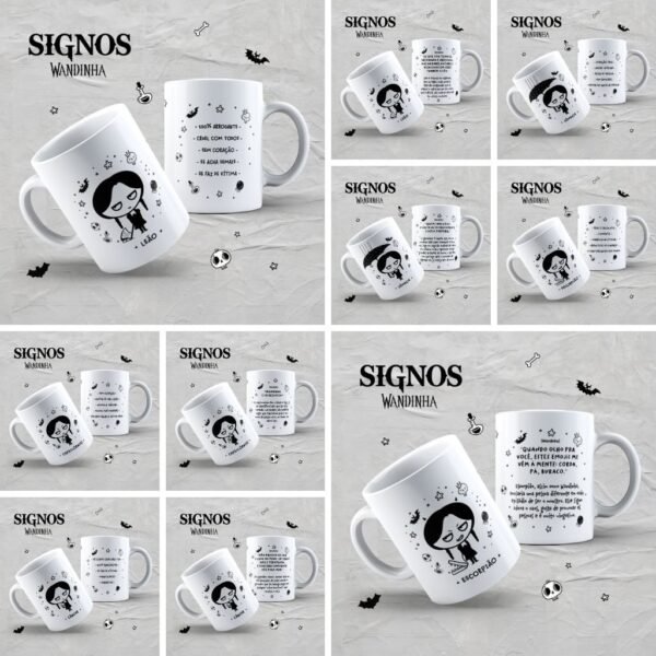 Wandinha Signos - Canecas Editáveis - Imagem 6