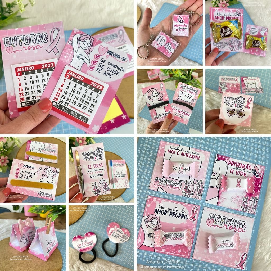 Kit-2-Outubro-Rosa.jpg Kit 2 Mimos Outubro Rosa - Arquivos de Corte - Imagem 1