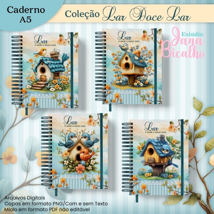 Lar-doce-lar-1 Caderno A5 Coleção Lar Doce Lar 12 em 1 (Jana Bicalho) - Imagem 1