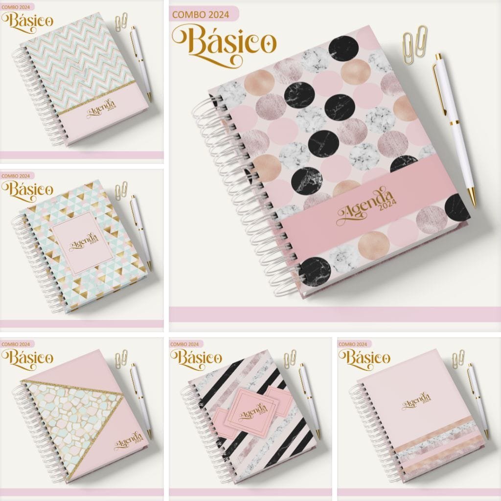Lina-Agendas-Basicas.jpg Combo Agendas - Básicos - Coleção 2024 (LC) - Imagem 1