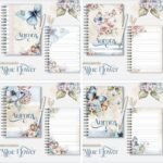 Combo Cadernos - Blue Flower - 4 Modelos (Lina)
