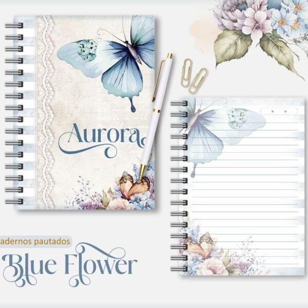 Combo Cadernos - Blue Flower - 4 Modelos (Lina) - Imagem 3
