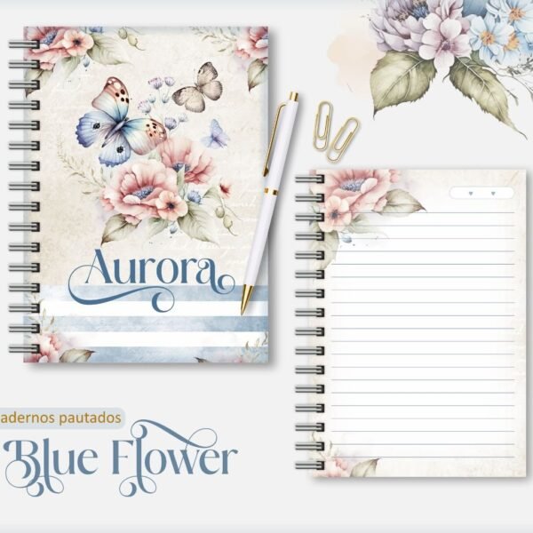 Combo Cadernos - Blue Flower - 4 Modelos (Lina) - Imagem 5