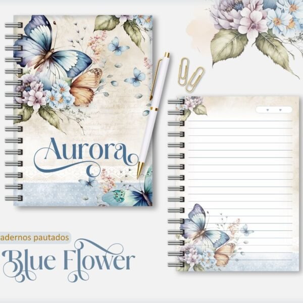 Combo Cadernos - Blue Flower - 4 Modelos (Lina) - Imagem 9