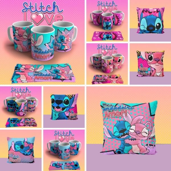 Kit Canecas e Almofadas Stitch Love - Imagem 2