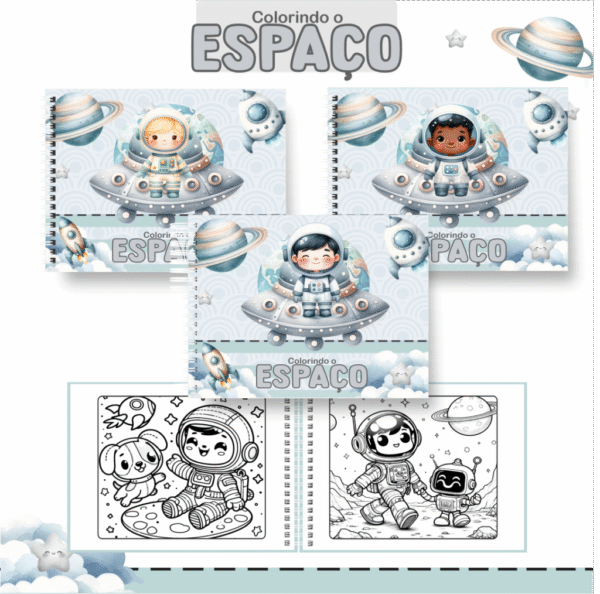 Astronauta - Livro de Colorir (Pamella Vieira) - Imagem 1