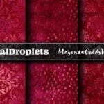 Papel Digital  Margenta Vintage Ouro