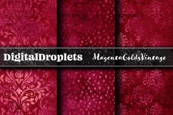 Magenta-Golds-Vintage-FREEBIE-9781795-1.jpg Papel Digital  Margenta Vintage Ouro - Imagem 1