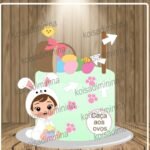 Menina Fantasiada de Coelhinha - Topo de Bolo