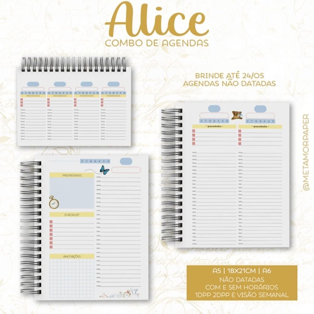 Metamorpaper-Combo-Alice-2.jpg Combo Agendas | Coleção Alice - Imagem 2