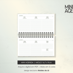 Mini Agenda de Bolso - 2024 | Permanente (Moldes da Lê)