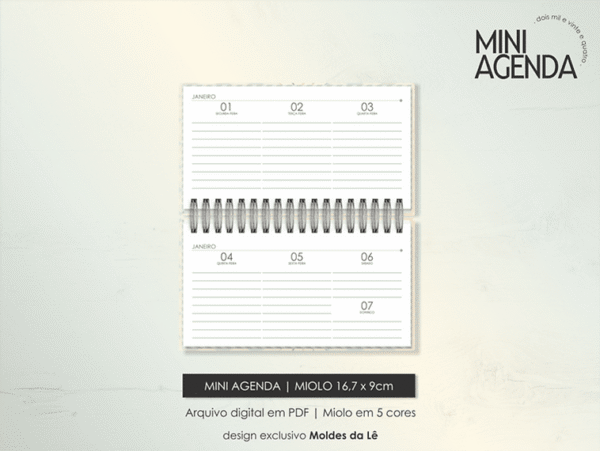 Mini Agenda de Bolso - 2024 | Permanente (Moldes da Lê) - Imagem 1