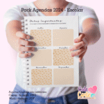 Pack Escolar – Agenda A5 – 15 Capas x 4 miolos - Datados e Permanentes (Cute Corte) - Imagem 6