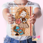 Pack Escolar – Agenda A5 – 15 Capas x 4 miolos - Datados e Permanentes (Cute Corte) - Imagem 22
