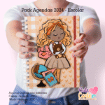 Pack Escolar – Agenda A5 – 15 Capas x 4 miolos - Datados e Permanentes (Cute Corte) - Imagem 20