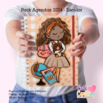 Pack Escolar – Agenda A5 – 15 Capas x 4 miolos - Datados e Permanentes (Cute Corte) - Imagem 18