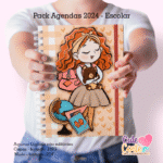 Pack Escolar – Agenda A5 – 15 Capas x 4 miolos - Datados e Permanentes (Cute Corte) - Imagem 17