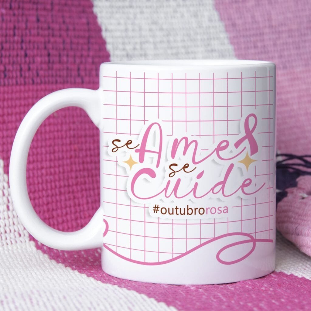 Outubro Rosa 2023 - Estampas para Canecas (Caneca Criativa)
