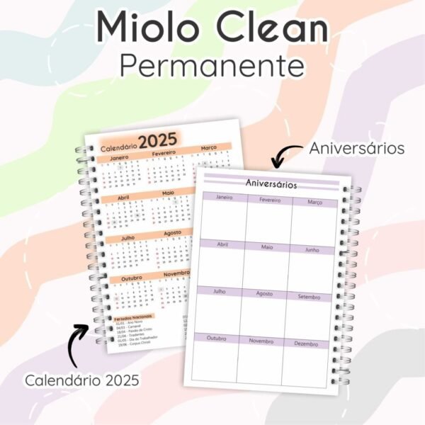 Miolo Clean Permanente - Agenda Não Datada - Imagem 4