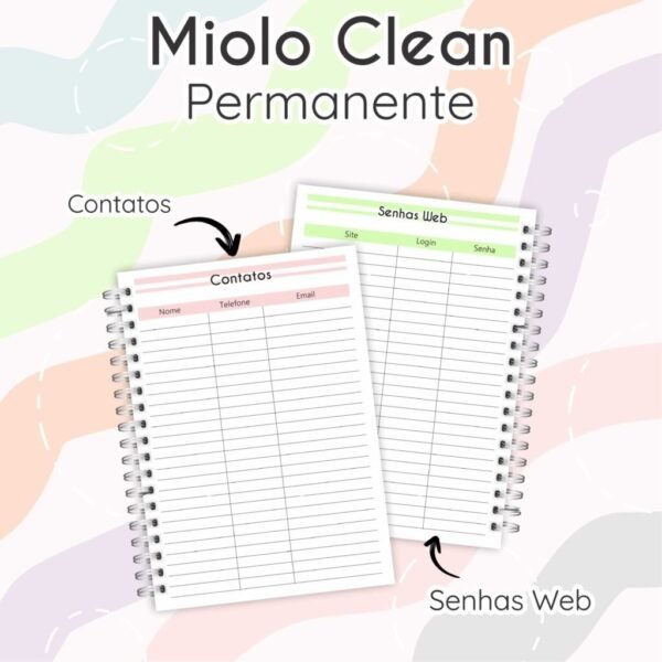 Miolo Clean Permanente - Agenda Não Datada - Imagem 3