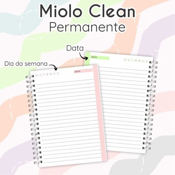 Miolo Clean Permanente - Agenda Não Datada - Imagem 2