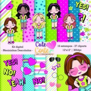 Kit Digital – Descoladas N.1 – Papéis Digitais e Cliparts