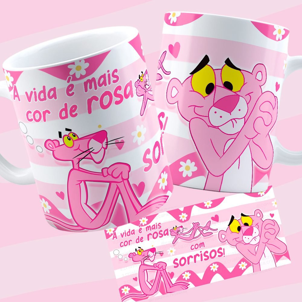 Mockup-Pantera Pantera cor de Rosa - Arte Avulsa Caneca - Imagem 1