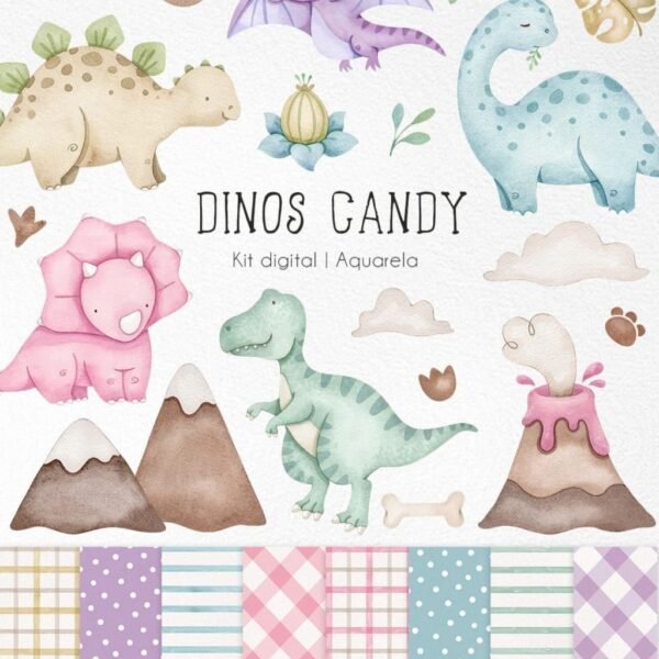 Kit Digital Dinos Candy - Imagem 1