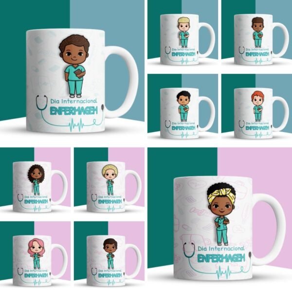 Combo Canecas Dia da Enfermagem 2023 - Nick Design - Imagem 1