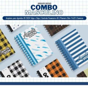 Combo Masculino - Agendas 2024 | Planner Slim | Canecas (Nick Design) - Lançamento 2024